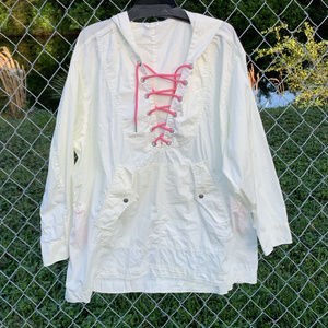 FREE PEOPLE Soft WHITE PULLOVER TOP JACKET w/Hood
